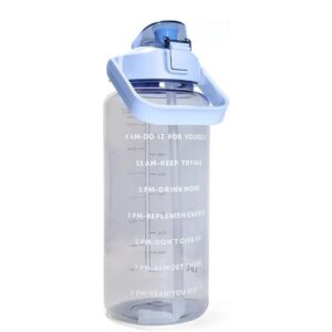 2L Water Bottle with Time Marker & Straw